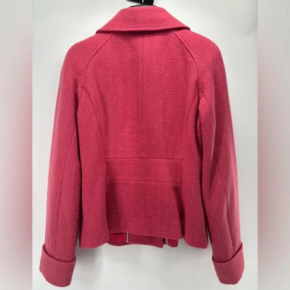 Boden pink wool blend jacket with scalloped hem size 8 - Picture 3 of 15